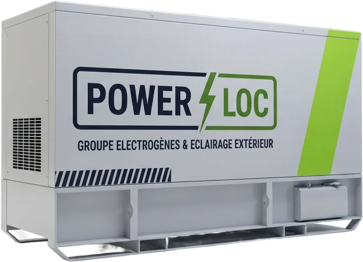 Groupe électrogène POWERLOC, affiché à l’échelle de la puissance choisie